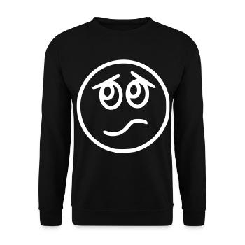 Emoji sketch nervous white - Unisex Sweatshirt - black - Front - Alina (178cm) & Michal (187cm)