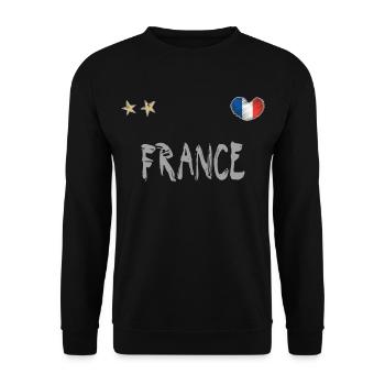 Maillot de football France Drapeau français - Sweat-shirt Unisexe - noir - Devant - Alina (178cm) & Michal (187cm)