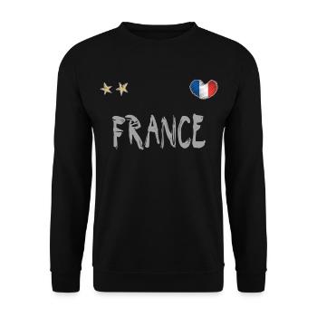 Maillot de football France Drapeau français - Sweat-shirt Unisexe - noir - Devant - Alina (178cm) & Michal (187cm)