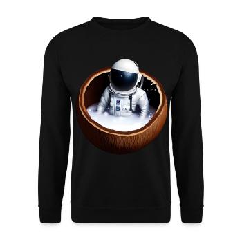 Astronaut in a coconut - Unisex Sweatshirt - black - Front - Alina (178cm) & Michal (187cm)