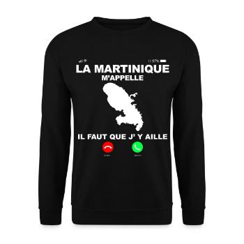 Martinique portable humour homme ou femme - Sweat-shirt Unisexe - noir - Devant - Alina (178cm) & Michal (187cm)