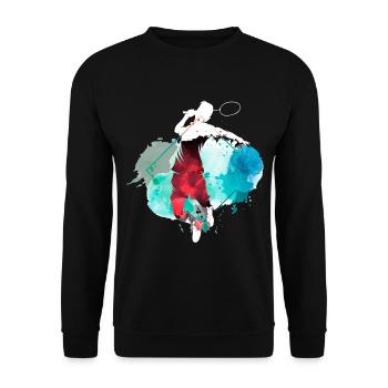 Badminton Badminton Sport Player Vintage coloré - Sweat-shirt Unisexe - noir - Devant - Alina (178cm) & Michal (187cm)