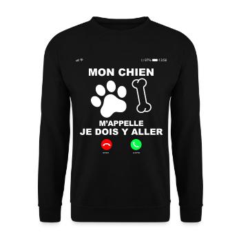 Empreinte de Chien Cadeau Citation Humour - Sweat-shirt Unisexe - noir - Devant - Alina (178cm) & Michal (187cm)