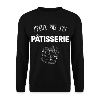 Patisserie Pour Une famille De Passionné - Sweat-shirt Unisexe - noir - Devant - Alina (178cm) & Michal (187cm)