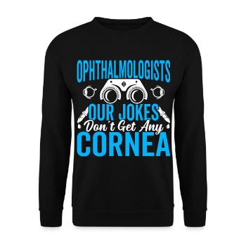 Ophthalmologist jokes, doesn't get corneal opticians - Unisex Sweatshirt - black - Front - Alina (178cm) & Michal (187cm)