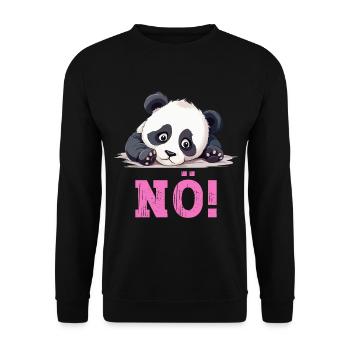 Nö Einfach Nö No Nein Panda Bär Lustig Spruch Pink - Unisex Pullover - Schwarz - Vorne - Alina (178cm) & Michal (187cm)