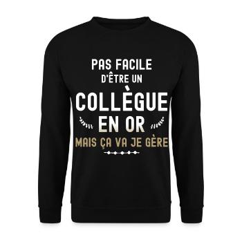 Future Retraitée Collègue En Or - Sweat-shirt Unisexe - noir - Devant - Alina (178cm) & Michal (187cm)