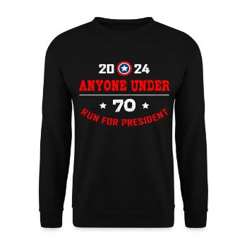Anyone under 70 for President 2024 - Unisex Sweatshirt - black - Front - Alina (178cm) & Michal (187cm)