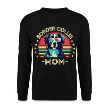 Border collie sunglasses mama retro - Unisex Sweatshirt - black - Front - Alina (178cm) & Michal (187cm)