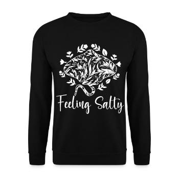 Mantarochen Fühlt Sich Salzig Mantarochen - Unisex Pullover - Schwarz - Vorne - Alina (178cm) & Michal (187cm)