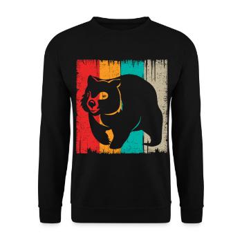 Retro Wombat Propriétaire Animaux australiens - Sweat-shirt Unisexe - noir - Devant - Alina (178cm) & Michal (187cm)