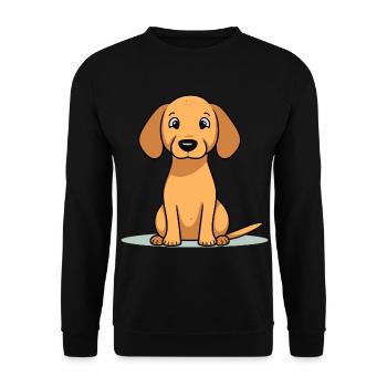 Niedliches Hundedesign für Hundebesitzer - Unisex Pullover - Schwarz - Vorne - Alina (178cm) & Michal (187cm)