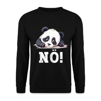 Nö Einfach Nö No Nein Panda Bär Süß Lustig Spruch - Unisex Pullover - Schwarz - Vorne - Alina (178cm) & Michal (187cm)