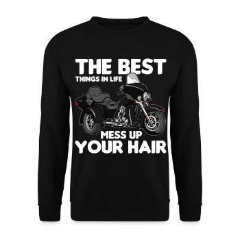 Trike Echte Männer - Triker Trikes Motorrad - Unisex Pullover - Schwarz - Vorne - Alina (178cm) & Michal (187cm)