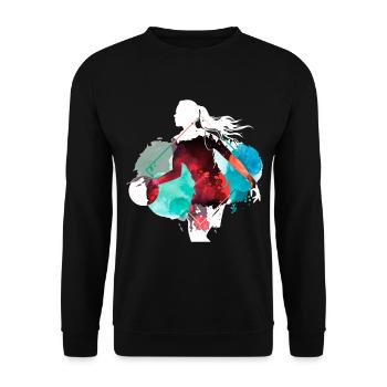 Basket-ball Femme Basketteur Joueur de basket-ball - Sweat-shirt Unisexe - noir - Devant - Alina (178cm) & Michal (187cm)