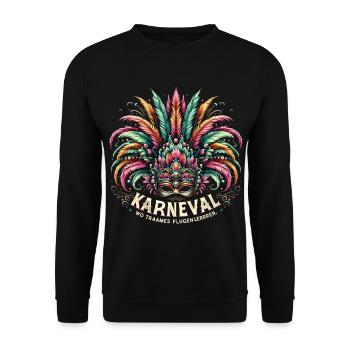 Carnival Mask - Unisex Sweatshirt - black - Front - Alina (178cm) & Michal (187cm)