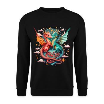 Dragon Hearts – Magical Romance - Unisex Sweatshirt - black - Front - Alina (178cm) & Michal (187cm)
