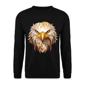 eagle, eagle head, bird of prey, bird of prey, animal, nature - Unisex Sweatshirt - black - Front - Alina (178cm) & Michal (187cm)