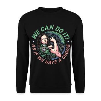 23F 0253 bk - Unisex Pullover - Schwarz - Vorne - Alina (178cm) & Michal (187cm)