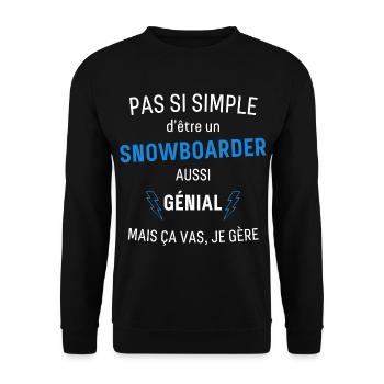 Snowboarder Génial - Sweat-shirt Unisexe - noir - Devant - Alina (178cm) & Michal (187cm)