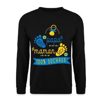sochaux foot supporter football enceinte - Sweat-shirt Unisexe - noir - Devant - Alina (178cm) & Michal (187cm)