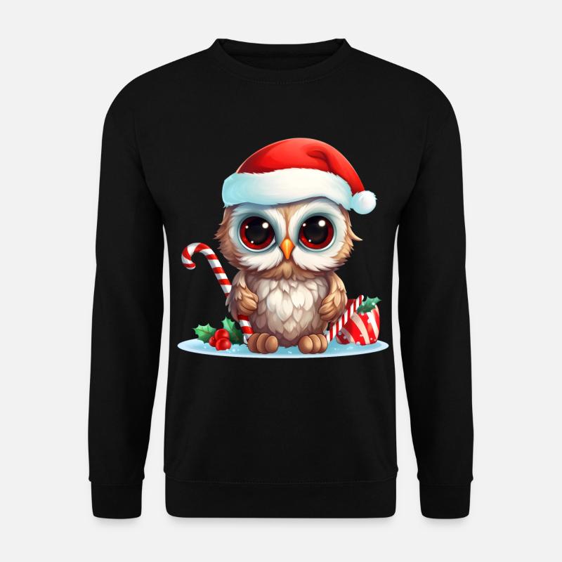 Weihnachten Eule - Unisex Pullover - Schwarz
