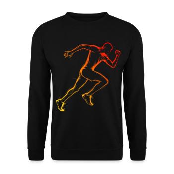 Cross Country Running Men Jogging Running - Unisex Sweatshirt - black - Front - Alina (178cm) & Michal (187cm)