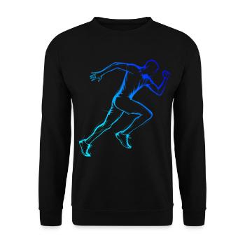 Running Fitness Race Men Women Running - Unisex Sweatshirt - black - Front - Alina (178cm) & Michal (187cm)