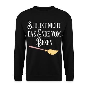 Style is not the end of the broom - Unisex Sweatshirt - black - Front - Alina (178cm) & Michal (187cm)
