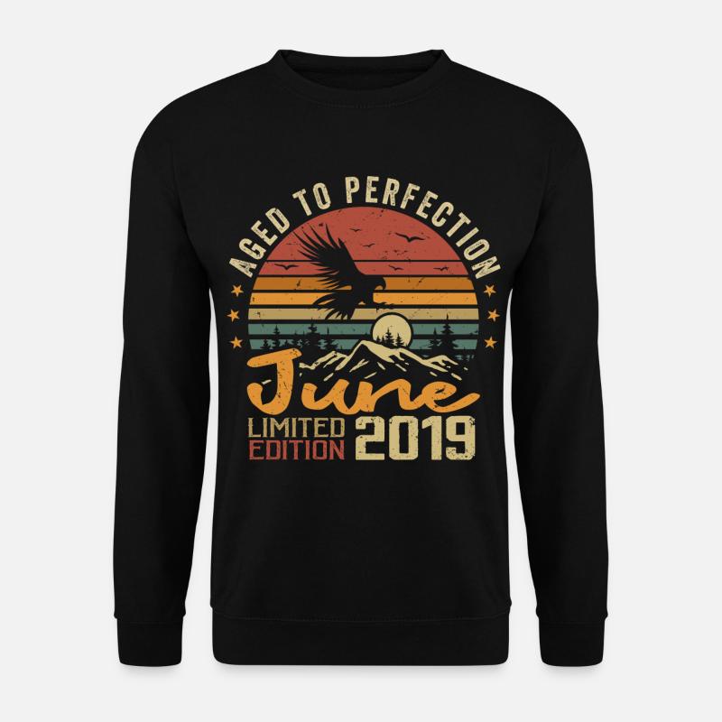 Jahrgang Juni 2019 Juni 2019 geboren im Juni 2019 Retro - Unisex Pullover - Schwarz