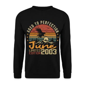 Vintage June 2003 June 2003 Born in June 2003 Retro - Unisex Sweatshirt - black - Front - Alina (178cm) & Michal (187cm)
