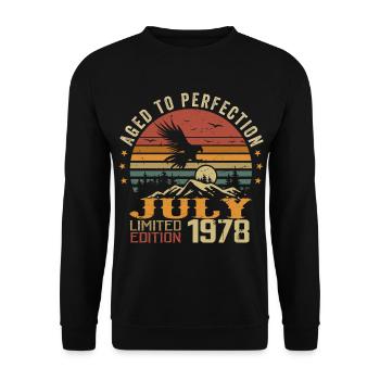 Vintage July 1978 Anniversary July 1978 - Unisex Sweatshirt - black - Front - Alina (178cm) & Michal (187cm)
