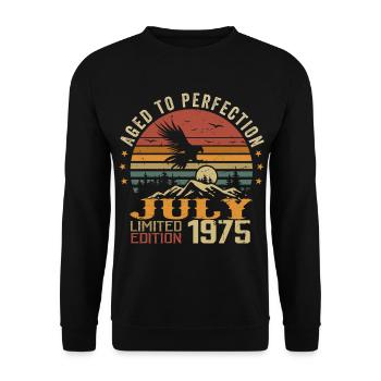 Vintage July 1975 Anniversary July 1975 - Unisex Sweatshirt - black - Front - Alina (178cm) & Michal (187cm)