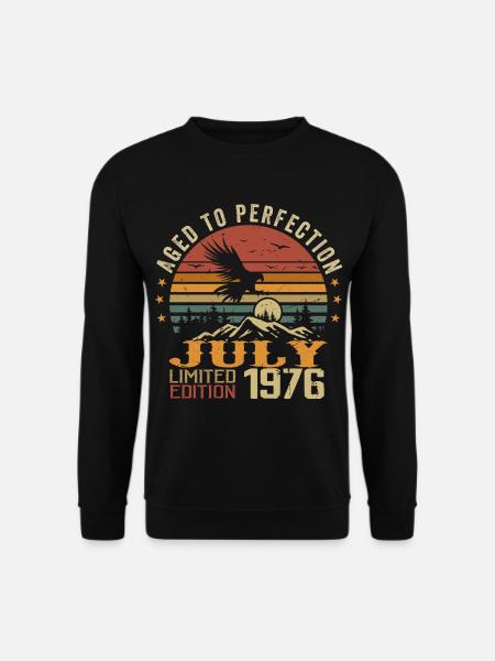 Jahrgang Juli 1976 Jubiläum Juli 1976 - Unisex Pullover - Schwarz