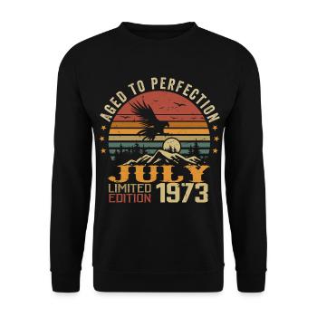 Vintage July 1973 Anniversary July 1973 - Unisex Sweatshirt - black - Front - Alina (178cm) & Michal (187cm)