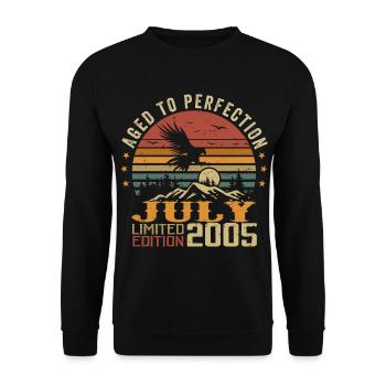 Millésime Juillet 2005 Anniversaire Juillet 2005 - Sweat-shirt Unisexe - noir - Devant - Alina (178cm) & Michal (187cm)