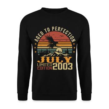 Millésime Juillet 2003 Anniversaire Juillet 2003 - Sweat-shirt Unisexe - noir - Devant - Alina (178cm) & Michal (187cm)