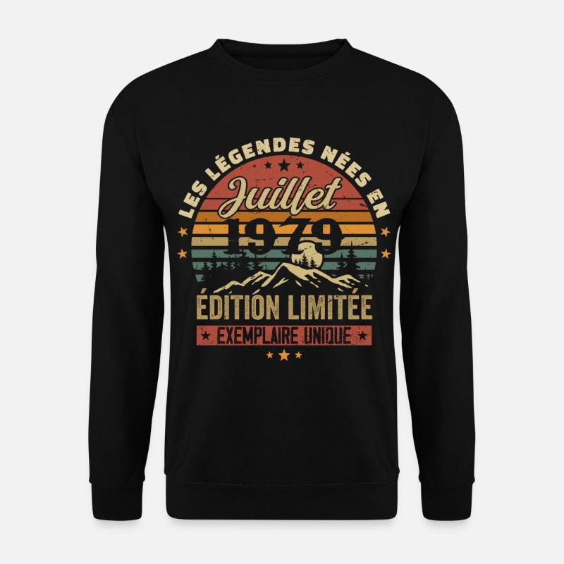 Juli 1979 Vintage Geburtstag 1979 Juli - Unisex Pullover - Schwarz