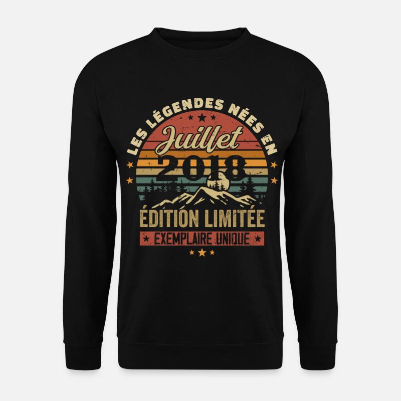 Juli 2018 Jahrgangs-Jubiläum 2018 Juli - Unisex Pullover - Schwarz