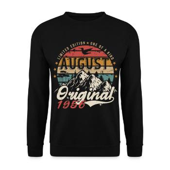Août 1956 - Fabriqué En Août 1956 - Vintage 1956 - Sweat-shirt Unisexe - noir - Devant - Alina (178cm) & Michal (187cm)