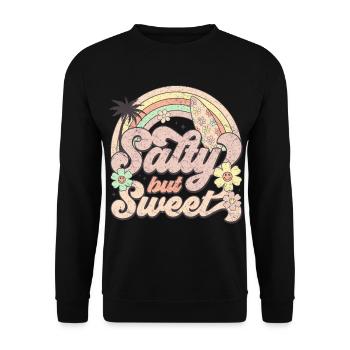 Salé mais sucré - Design d’été rétro - Sweat-shirt Unisexe - noir - Devant - Alina (178cm) & Michal (187cm)