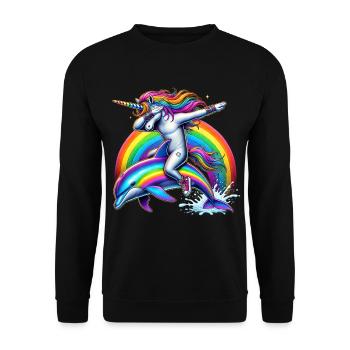 Drôle Dabbing Licorne Fermier Amoureux des animaux Dab - Sweat-shirt Unisexe - noir - Devant - Alina (178cm) & Michal (187cm)