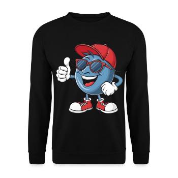 Blaubeere - Unisex Pullover - Schwarz - Vorne - Alina (178cm) & Michal (187cm)