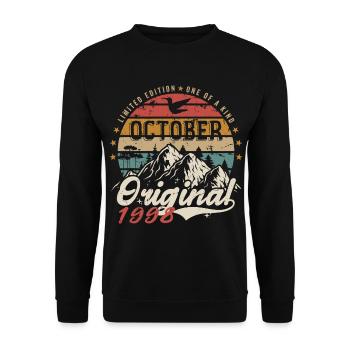 Birthday Gift - Vintage Born October 1998 - Unisex Sweatshirt - black - Front - Alina (178cm) & Michal (187cm)