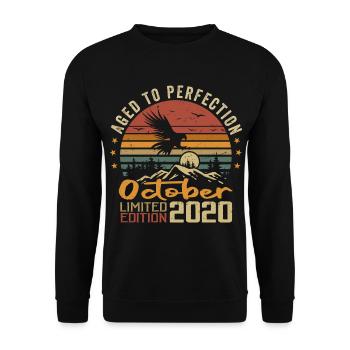 Vintage Octobre 2020 - Cadeau Rétro Octobre 2020 - Sweat-shirt Unisexe - noir - Devant - Alina (178cm) & Michal (187cm)