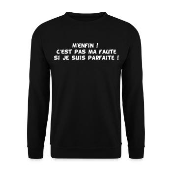 La perfection au féminin (blanc) - Sweat-shirt Unisexe - noir - Devant - Alina (178cm) & Michal (187cm)