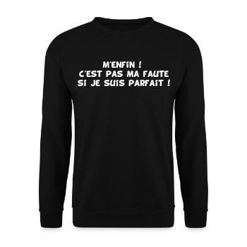 La perfection au masculin (blanc) - Sweat-shirt Unisexe - noir - Devant - Alina (178cm) & Michal (187cm)