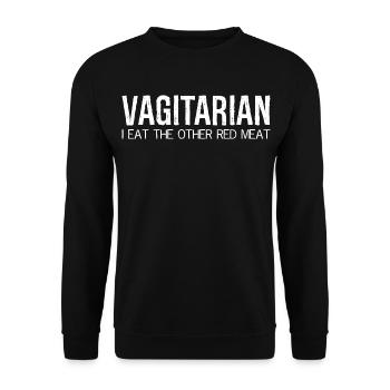 végétarien je mange l’autre viande rouge - Sweat-shirt Unisexe - noir - Devant - Alina (178cm) & Michal (187cm)