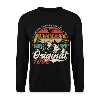 Janvier 1998 Cadeau Anniversaire - Janvier 1998 - Sweat-shirt Unisexe - noir - Devant - Alina (178cm) & Michal (187cm)