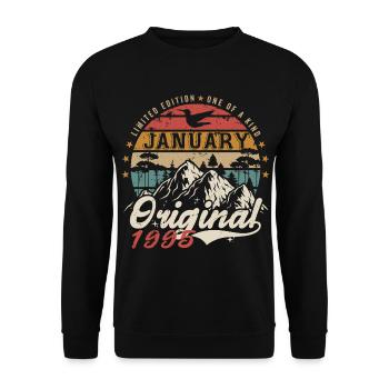 January 1995 Birthday Gift - January 1995 - Unisex Sweatshirt - black - Front - Alina (178cm) & Michal (187cm)